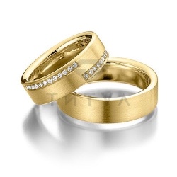 Т-37251 золотые парные обручальные кольца (цена за пару)