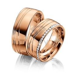Т-37254 золотые парные обручальные кольца (цена за пару)