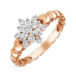 Золотое кольцо Снежинка c бриллиантами Энигма