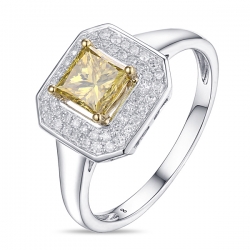 Золотое кольцо c желтым бриллиантом Брызги шампанского