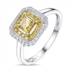 Кольцо из белого золота c бриллиантами Брызги шампанского
