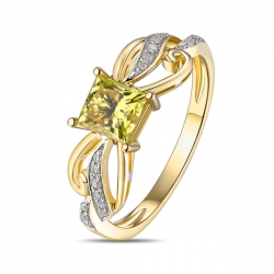 Кольцо из желтого золота c бриллиантами Брызги шампанского