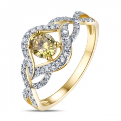 Кольцо из желтого золота c бриллиантами Брызги шампанского