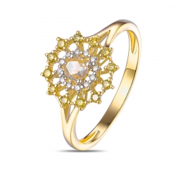 Золотое кольцо Снежинка c бриллиантами