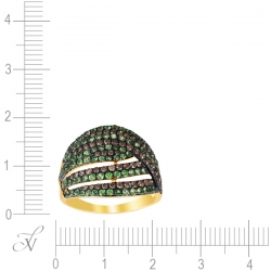 Кольцо из золота 585 пробы с бриллиантами и цаворитами