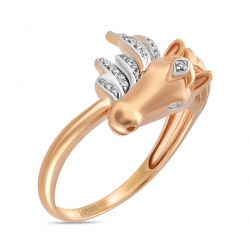 Золотое кольцо «Лошадь» c бриллиантами