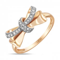 Золотое кольцо Бант c бриллиантами