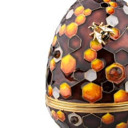 Шкатулка-яйцо «Медовый» с янтарем