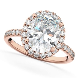 Помолвочное кольцо из красного золота с муассанитом и бриллиантом