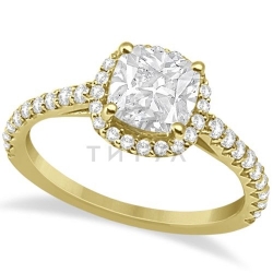 Помолвочное кольцо из желтого золота с муассанитом и бриллиантом