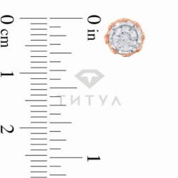 Серьги-гвоздики из красного золота с бриллиантом