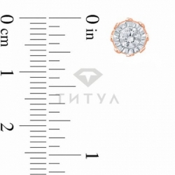 Серьги-гвоздики из красного золота с бриллиантом