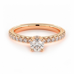 Помолвочное кольцо из красного золота 750 пробы с бриллиантами