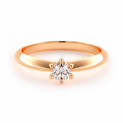 Помолвочное кольцо из красного золота 750 пробы с бриллиантом 0.2 карат