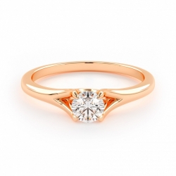 Помолвочное кольцо из красного золота 750 пробы с бриллиантом 0.3 карата