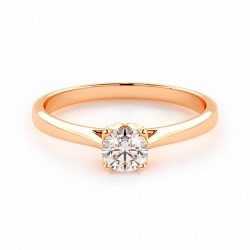 Помолвочное кольцо из красного золота 750 пробы с бриллиантом 0.3 карата