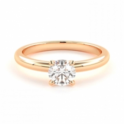 Помолвочное кольцо из красного золота 750 пробы с бриллиантом 0.5 карат