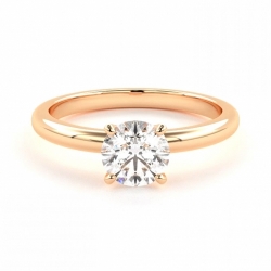 Помолвочное кольцо из красного золота 750 пробы с бриллиантом 0.75 карат