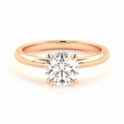 Помолвочное кольцо из красного золота 750 пробы с бриллиантом 1 карат