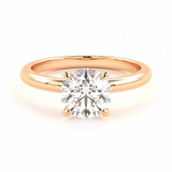 Помолвочное кольцо из красного золота 750 пробы с бриллиантом 1.25 карат