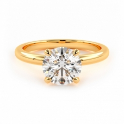 Помолвочное кольцо из желтого золота 585 пробы с бриллиантом 1.5 карат