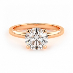 Помолвочное кольцо из красного золота 750 пробы с бриллиантом 1.5 карат