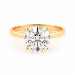Помолвочное кольцо из желтого золота 750 пробы с бриллиантом 2 карата