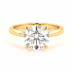 Помолвочное кольцо из желтого золота 750 пробы с бриллиантом 2 карата