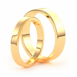 Золотые парные обручальные кольца из желтого золота 750 пробы (цена за пару)
