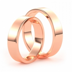 Золотые парные обручальные кольца из красного золота 750 пробы (цена за пару)