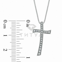 Декоративный крестик из серебра с бриллиантом