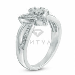 Кольцо "Любовь" из серебра с бриллиантами