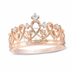 Кольцо Корона из серебра с бриллиантами