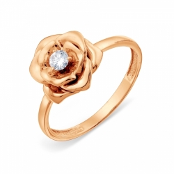Кольцо с бриллиантом Цветок