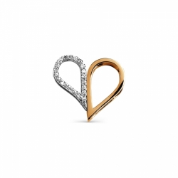 Золотая подвеска Сердце с бриллиантами