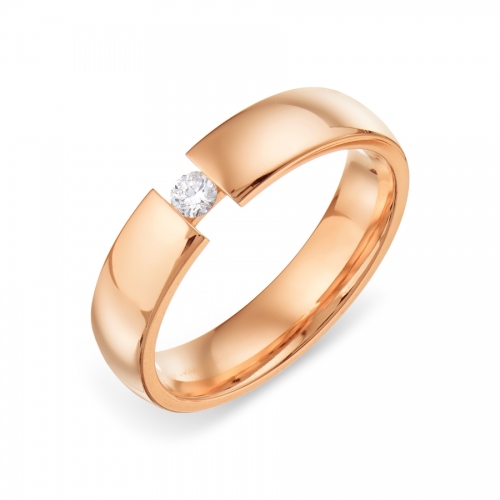 Обручальное золотое кольцо с бриллиантом
