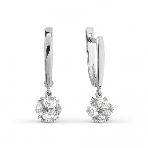 Серьги из белого золота с Swarovski Zirconia