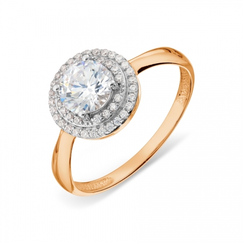 Золотое кольцо с топазом и бриллиантом